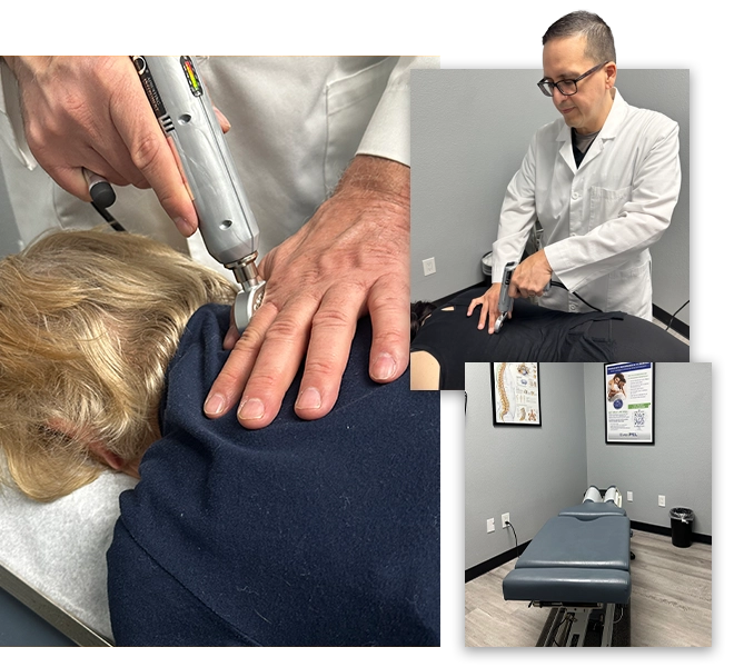 Chiropractor Reno NV Dr Ortiz Using Impulse Adjuster On Patient